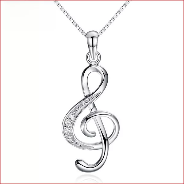Weihua Necklace Pendant Women Fashion Korean Fashion Love Rhythm Note Pendant Silver Plated Jewelry Factory Wholesale