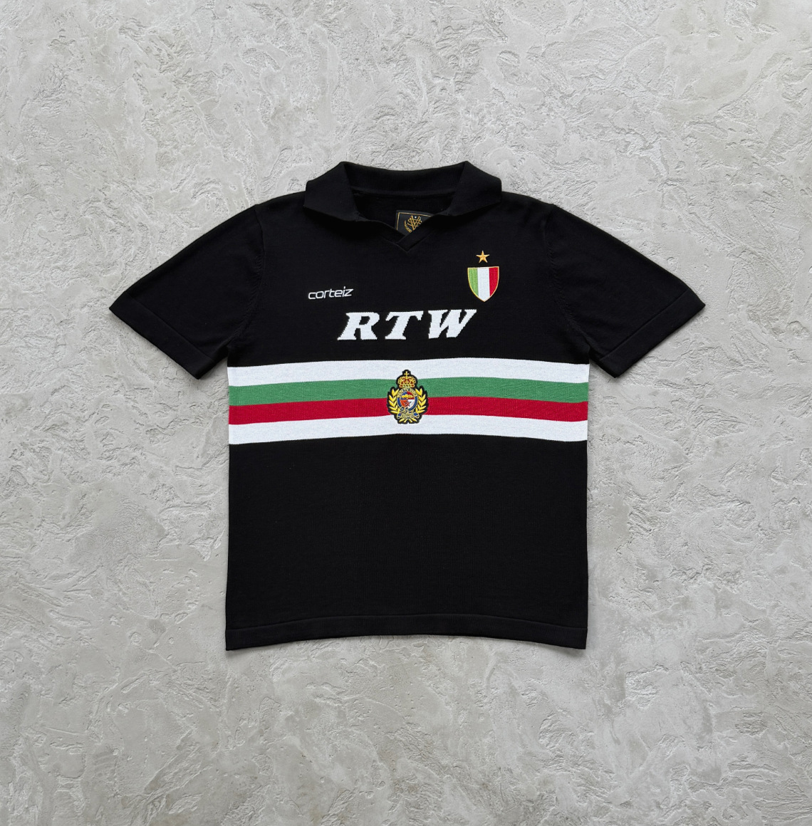 Corteiz Sampdoria RTW Knit Football Jersey Black