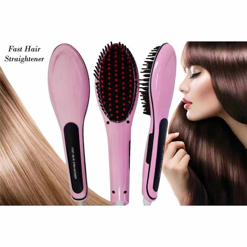 style does LCD not harm hair, ceramic electric splint straight hair beauty negative ion lazy massage comb_voghion.com