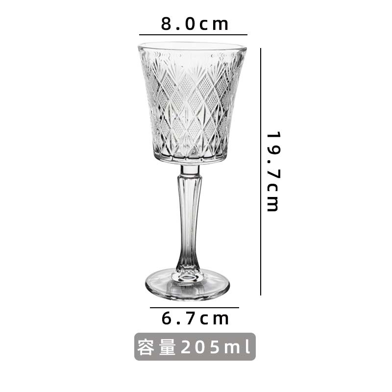 Vintage tazas de vino a rayas verticales tazas de vidrio de pie alto tazas de champán caseras europeas de alto valor de vino tazas de vino de fruta