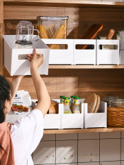 Kitchen storage box multi-functional household cabinet miscellaneous snack organization box right angle storage basket cosmetic storage box