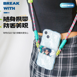 detachable acrylic mobile phone back clip lanyard custom cartoon anime couple photo diy slung mobile phone chain