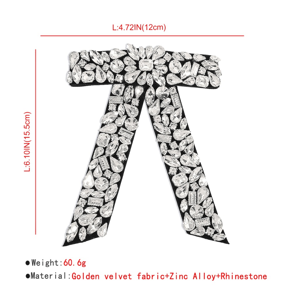 F3947 Grenzüberschreitender Voller Diamantbogen Haarnadel Licht Luxus Temperament Federclip Europäisches Und Amerikanisches Netz Rot Außenhandel Neuer Pferdeschwanzclip display picture 1