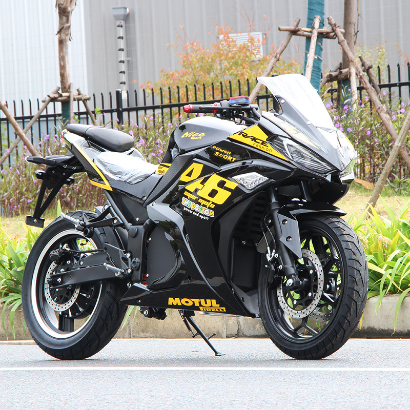 Export Brand New Adult two-wheel electric motorcycle 72v heavy duty V6 motorcycle sports car road race locomotive