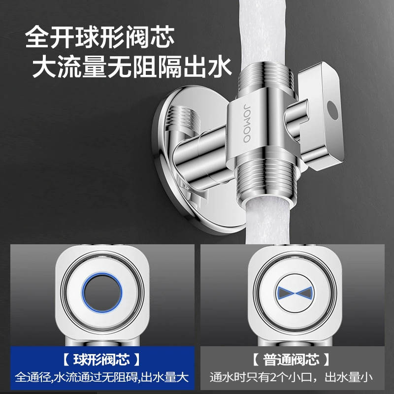 九牧一进二出三通角阀铜合金加厚陶瓷阀芯冷热分水器配件74117