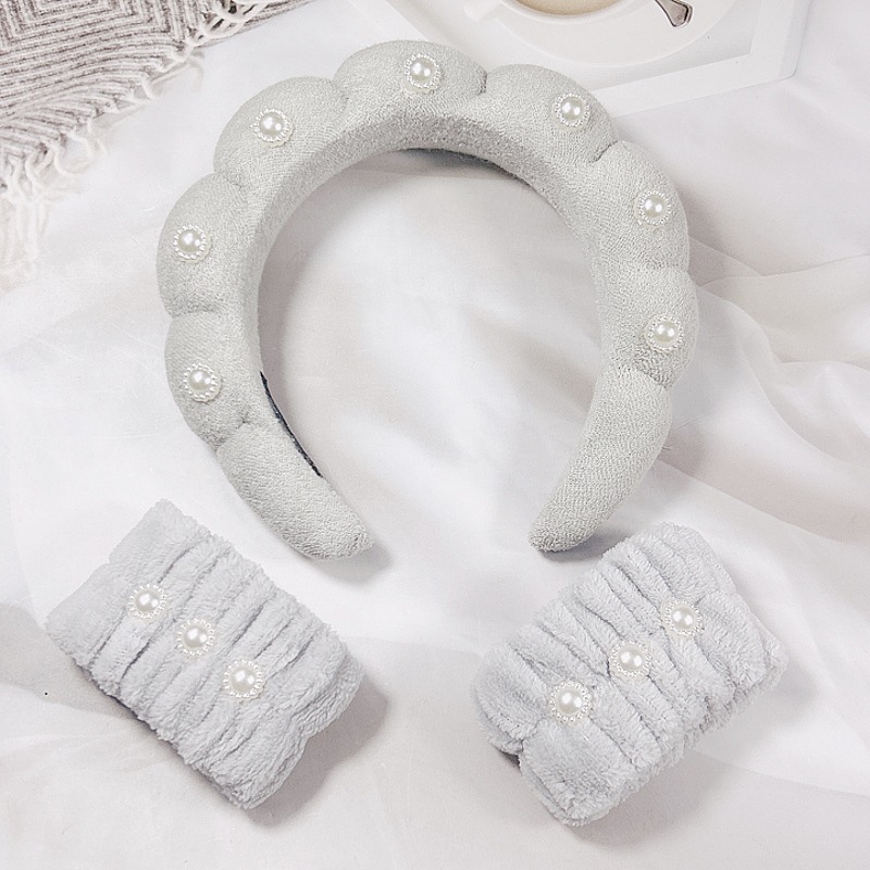 기계 재봉 트위스트 진주 헤어 밴드 애쉬 (20*17*4cm 89g)