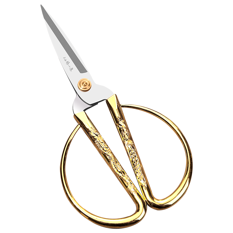 Scissors for Home Use, Dragon and Phoenix Ribbon-Cutting, Alloy Handle, Wedding Kitchen Scissors, Sharp, Handmade, Exquisite, Safe Cutting