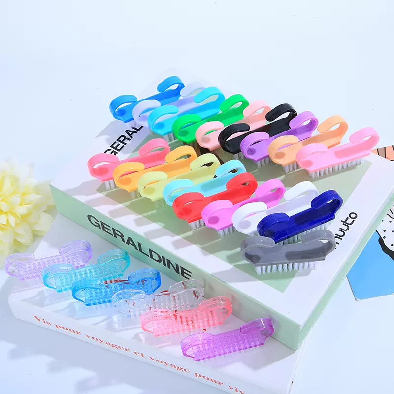 指甲刷厂家美甲工具小号牛角刷透明羊角刷清洁灰尘塑料小礼物刷子