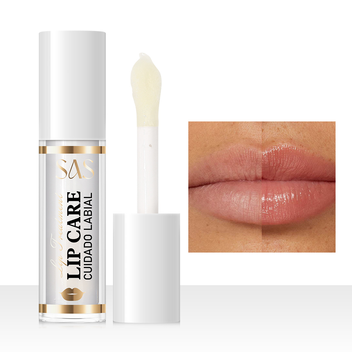 USHAS Mascarilla de labios de punto transfronterizo europea y americana, hidratante e hidratante, labios que reducen las líneas de los labios, bálsamo labial SAC092