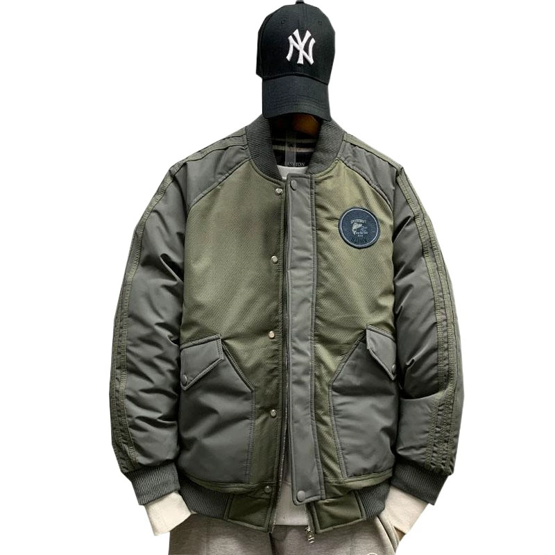 Japanese baseball winter down jacket for leisure, oversize, increased thickness