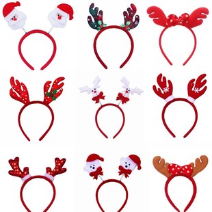 Christmas Headband Christmas Headband Santa Claus Hairpin Cartoon Bear Head Buckle Snowman Headdress Kidsren and Adults Wholesale
