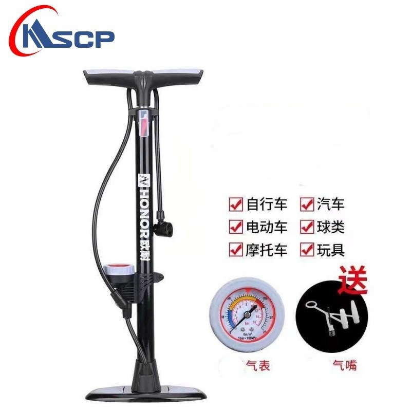 欧耐GP6535B打气筒 自行车带气压表铝气筒 山地车落地充气筒批发