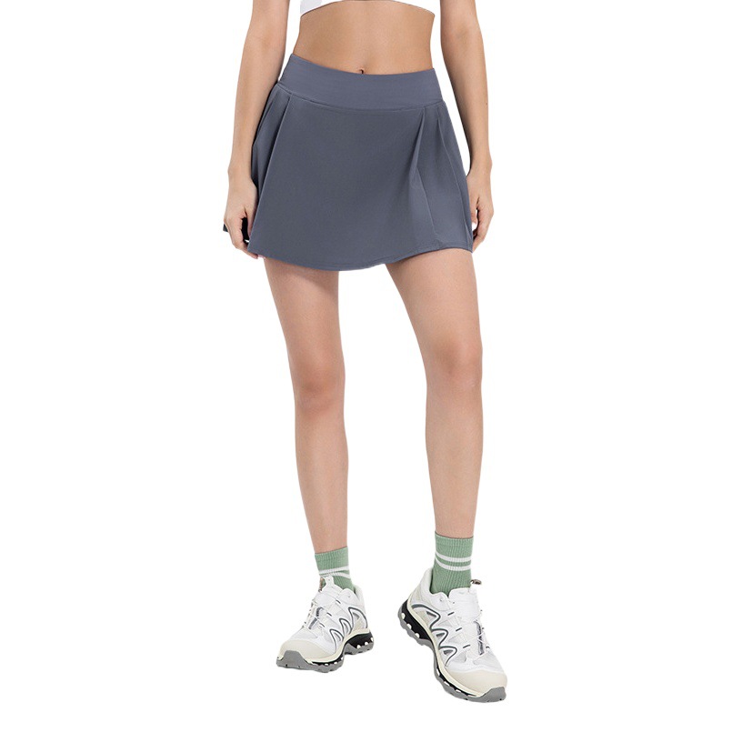 Spring and Summer Fake Two-Piece Sports Pants Skirt Slim-Fit stretch with Pocket Sports Shorts Yoga Fitness Pleated Skirt DSS064