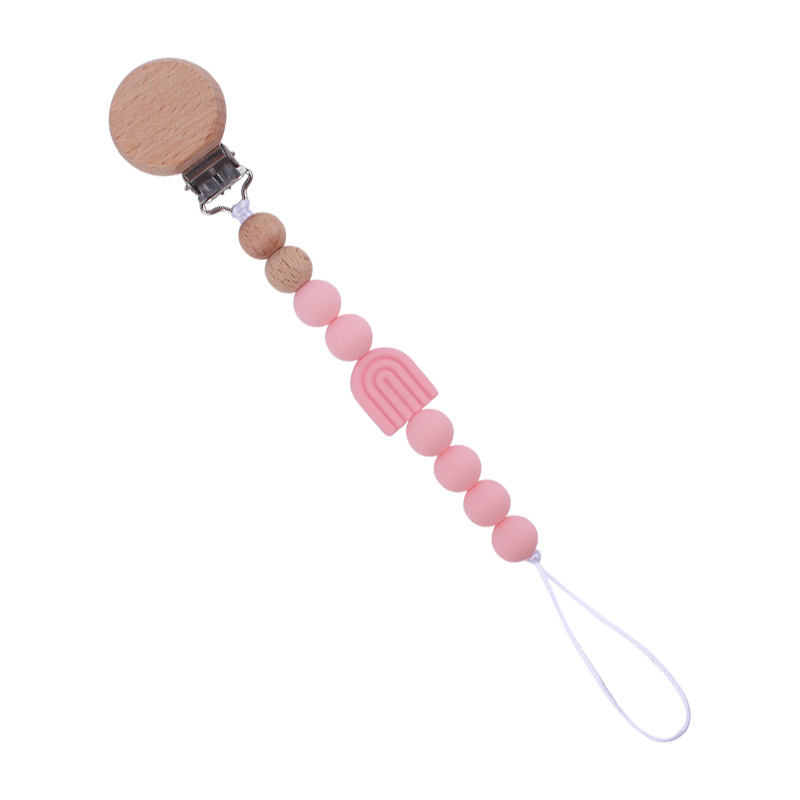 Nuevo bebé haya plana chupete clip calmante bebé dibujos animados arco iris de silicona mordedura molar chupete cadena