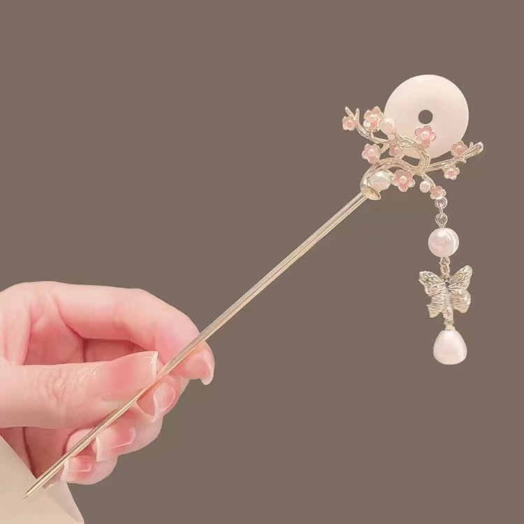 Estilo antiguo paso sacudida borla ventilador horquilla hembra de alto grado updo horquilla nuevo cheongsam chino Hanfu hairpin tocado