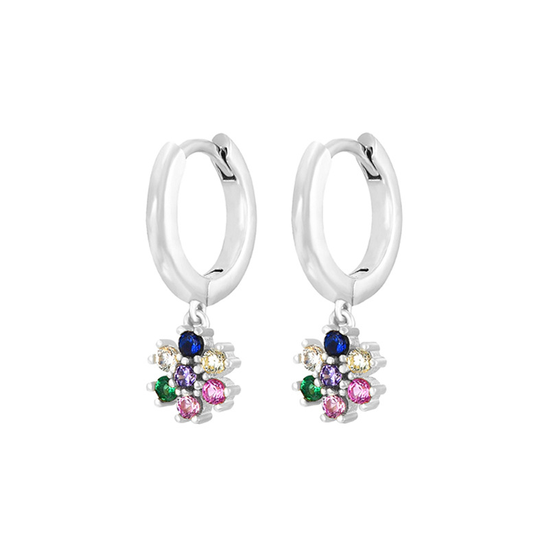 3g Weight Copper Ear Needle Material Zircon Inlay Material Drop Earrings Classification 1 Pair Quantity Holiday, Daily Occasion Copper Material Flower Pattern Women's Gender Inlay Design Simple Style, Classic Style Style 1 Pair Simple Style Classic Style Flower Inlay Copper Zircon Drop Earrings 9