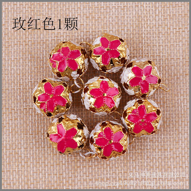 1 cloisonne estilo japonés flor bola campana hecha a mano DIY antiguo decorativo campana material accesorios colorido hueco campana