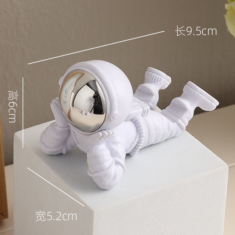 Adorno de astronauta de lujo ligero, dispositivo para ver series en vivo, soporte para transmisión en vivo, soporte para teléfono de lectura perezosa, escritorio de alta estética