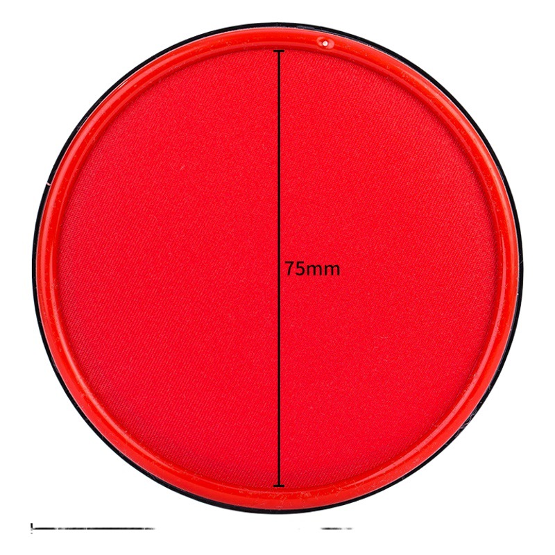 Almohadilla de tinta roja a base de aceite Deli 9860/9859 en caja de hierro, almohadilla de tinta redonda para uso financiero, sello financiero. image 1