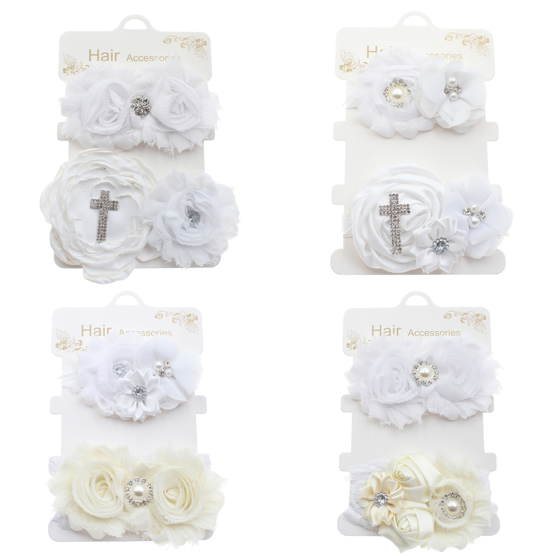 new-european-american-style-childrens-headband-baby-baptism-hairband-infant-white-cross-hair-accessories