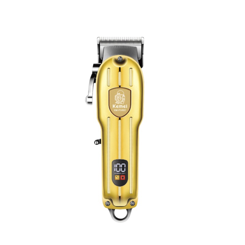 Kemei nuevo peluquero tijeras Acero inoxidable cuchillo cabeza eléctrica Clipper HD pantalla digital metal cuerpo peluquería pelo Clipper