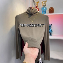 韩版修身显瘦高领上衣内搭秋冬新款保暖百搭纯色堆堆领打底衫大码