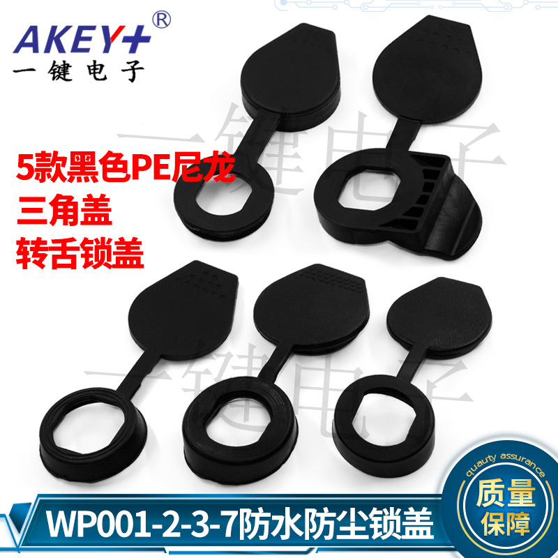 WP001-2-3-7防水防尘密封盖配电箱控制柜门PE尼龙三角盖转舌锁盖