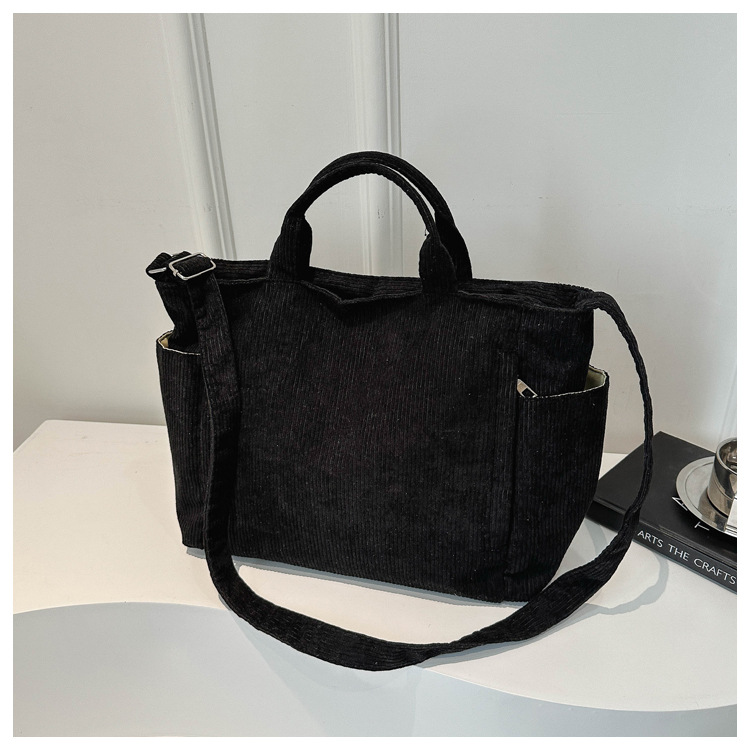 1083g Weight Synthetic Leather Lining Material Zipper Closure Type Single Shoulder Strap, Top Handle Strap Type Shoulder Bag, Handbag, Crossbody Bag Bags Type Daily Occasion corduroy Material Solid Color Pattern All Seasons Season Women's Gender Basic Style Square Shape Medium Size Women's Medium Corduroy Solid Color Basic Square Zipper Shoulder Bag Handbag Crossbody Bag 3