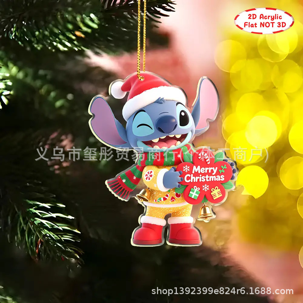 Transfronterizos temu Xiyin nuevo Stiltys decoración de Navidad decoración de automóviles colgante plano acrílico 2D lista