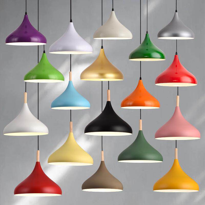 Special Single-Head Industrial-Style Minimalist Pendant Light for Restaurants and Dining Establishments, Suitable for Hot Pot Restaurants, with Colorful Commercial Lampshade