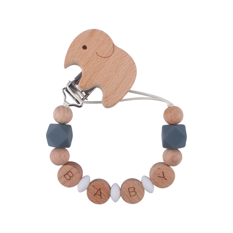 Bebé suministros dibujos animados animal haya chupete clip creativo bebé DIY nombre mordedura pegamento molar chupete cadena