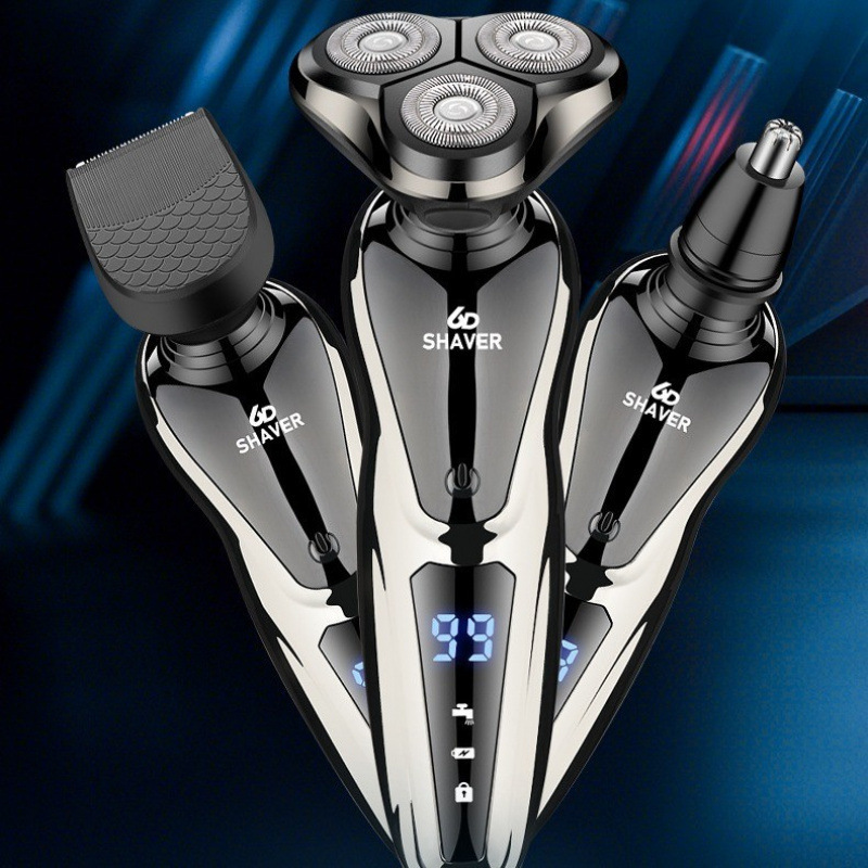 Cross-Border New Electric Shaver Lcd Digital Display Floating Washable Shaver Multi-Functional Five-In-One Beard Shaver Cross-Border New Electric Shaver Lcd Digital Display Floating Washable Shaver Multi-Functional Five-In-One Beard Shaver