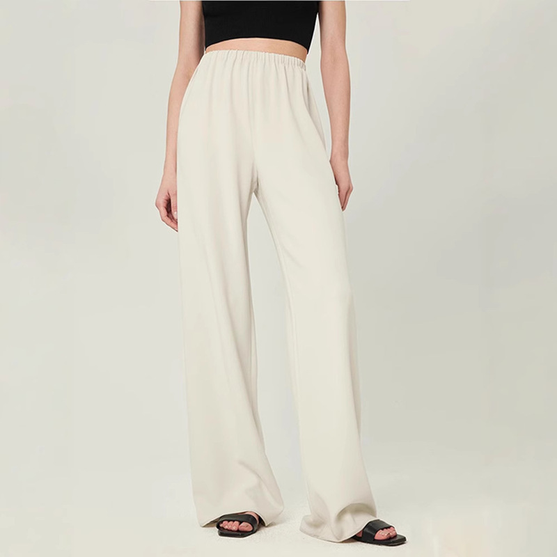 Th~ Row 2025 Spring New Triacetate Kang Wrinkled Long Legs Wan Can Be Used as a Air Pants