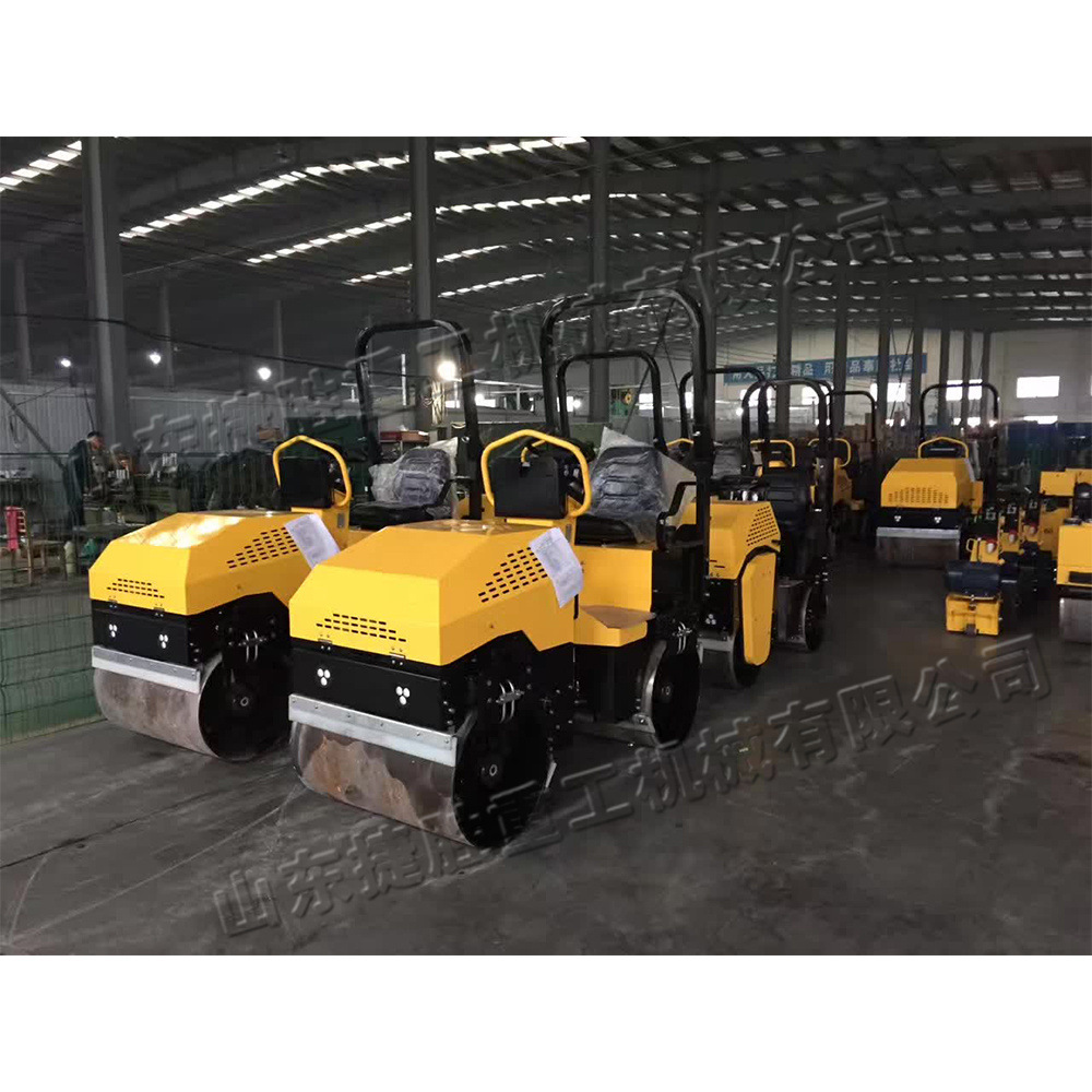 compactor de pavimento de hormigón tipo rodillo vibratorio de conducción hidráulico completo de velocidad variable sin paso doble rodillo de acero nivelador