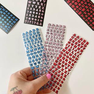 ins style Korea color heart love letter number three-dimensional sense cute sticker hand account material goo card decoration