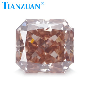 Brown Pink CVD Laboratory Cultivated Synthetic Diamond Bare Stone Artificial Diamond