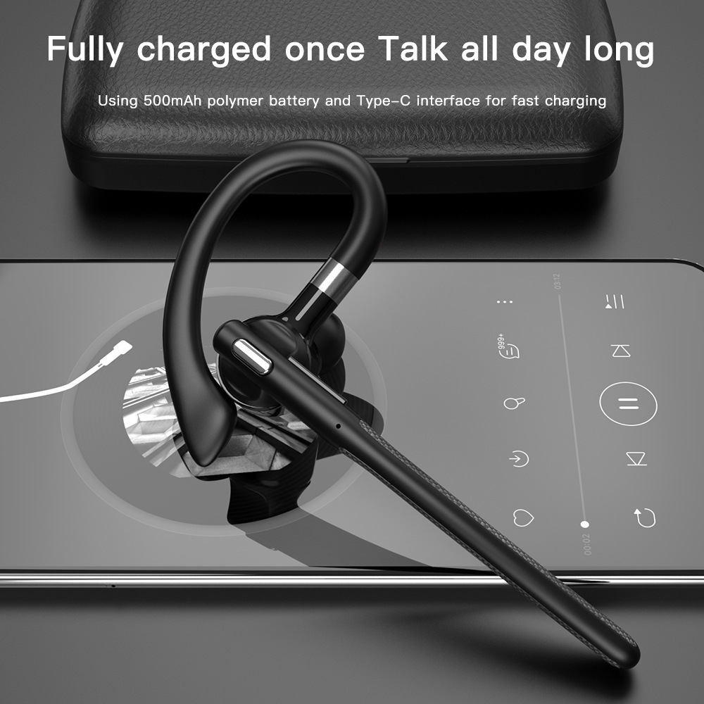 Wireless Bluetooth Hook-on Earphone Business Style With Case_voghion.com