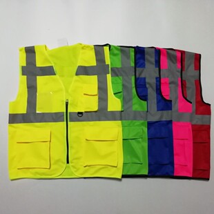 Export Multi-Pocket Zipper Reflective Vest Safety Reflective Vest Construction Traffic Cycling Construction Safety Clothing