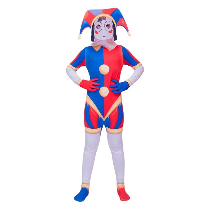 Mono de cosplay de circo digital mágico transfronterizo, disfraz de payaso Pomni, traje de cosplay de Pamni