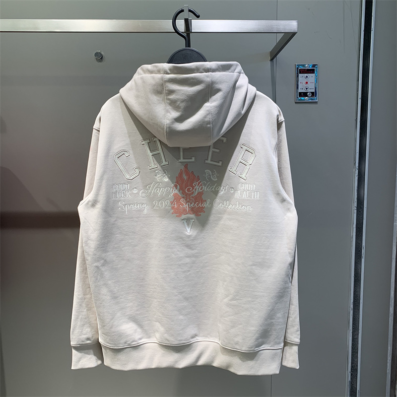 Wang Hedi with 2024 autumn and winter new men's milk apricot hooded Korean fashion sweater tide B2CRE1125