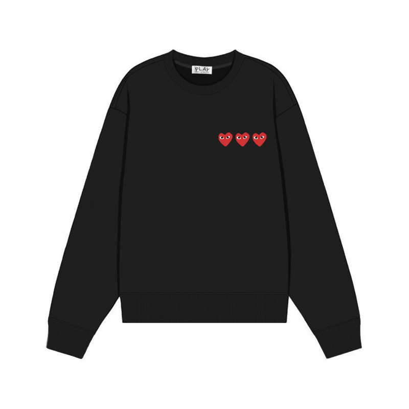 Comme des Garcons川久PLAY刺绣爱心秋冬季长袖圆领毛圈卫衣 男女|undefined