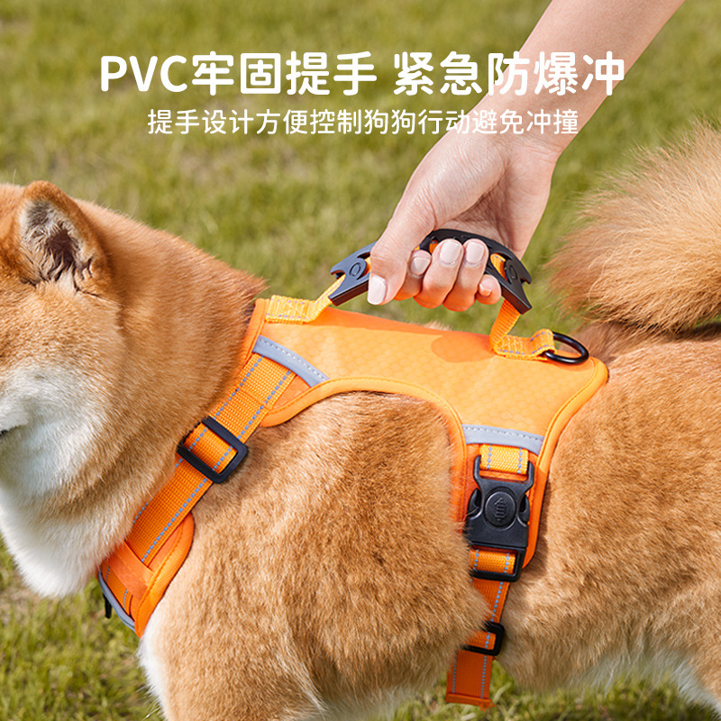 La nueva cuerda de tracción para perros tipo chaleco a prueba de explosiones para perros pequeños y medianos Corgi cuerda ajustable para pasear en el pecho y la espalda para perros