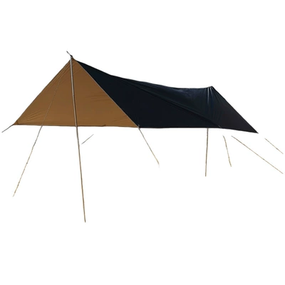 Vinyl sunshade tent for outdoor use, portable for camping and picnics, sun-proof, rain-proof, thickened, and UV-resistant canopy (Avtomobil yan çətirləri) - square-black-silver-glue-3-34m-square-canopy-20-thickened-poles