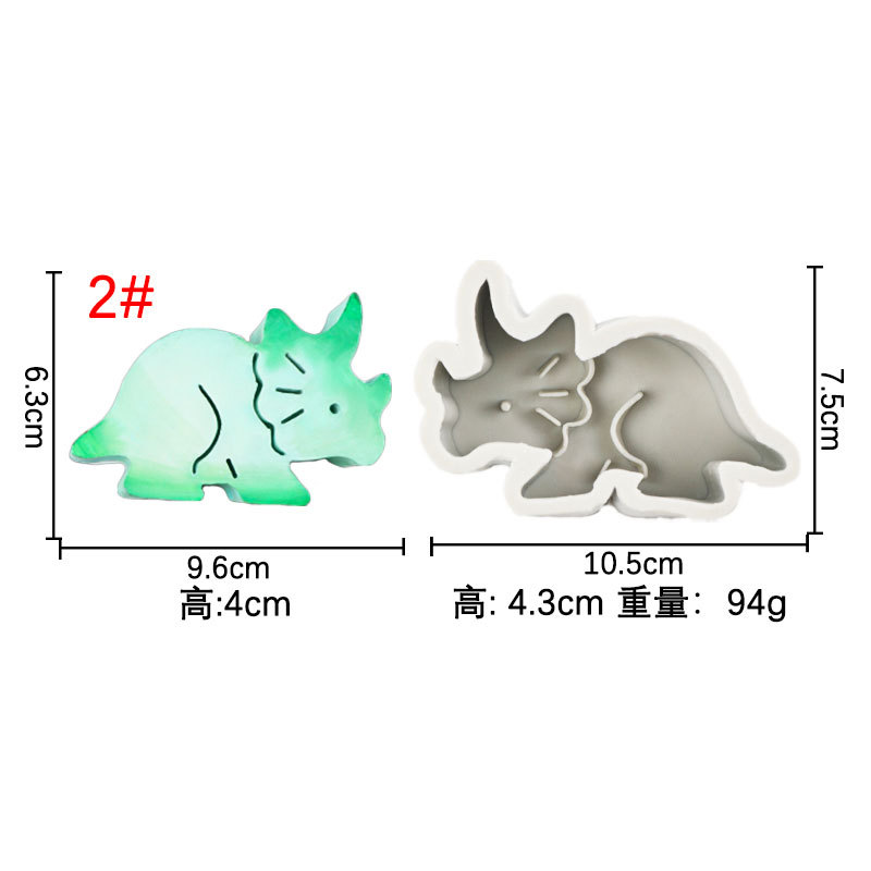 Nuevo dinosaurio de la historieta jirafa y otros modelado silicona animal aromaterapia cristal gota plástico juguete molde vela