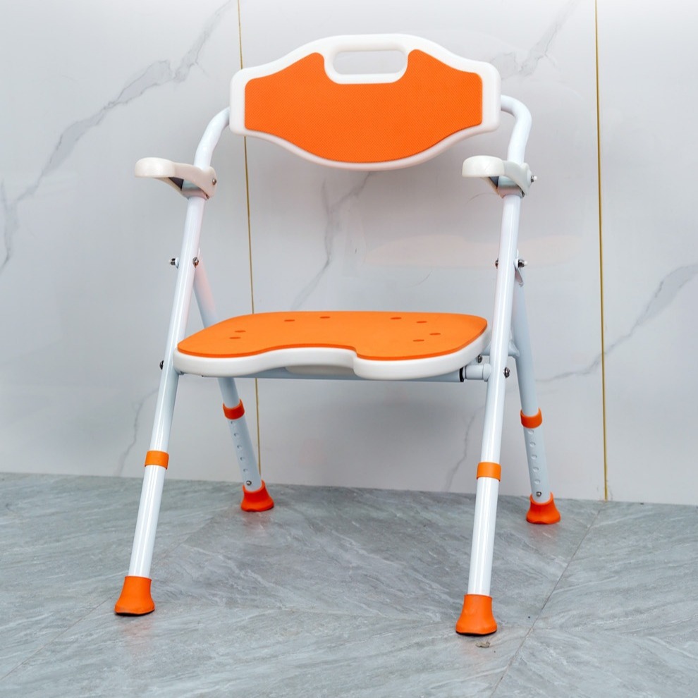 Cuarto de baño especial Silla de baño para ancianos mujeres embarazadas plegable baño antideslizante baño taburete Silla de ducha cojín a prueba de frío