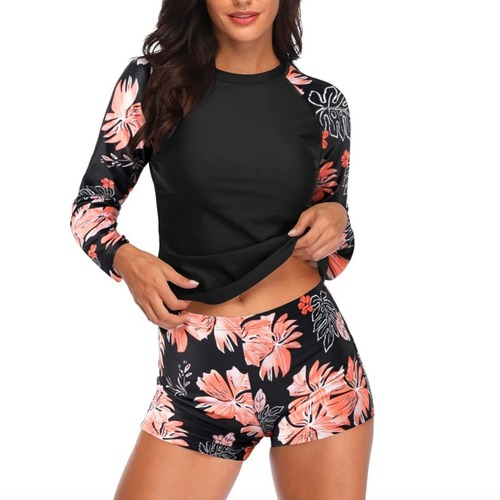 Swimsuit set with long sleeves, sunscreen, separates, quick-dry swim trunks, surfwear, diving suit, and swimming attire
