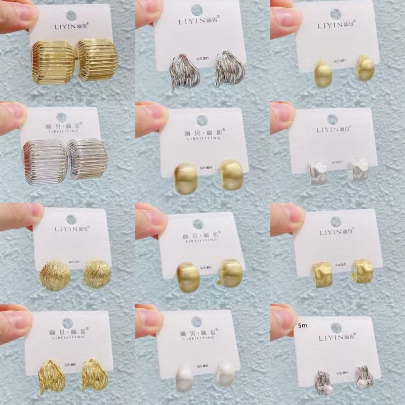 Liyin/Libeliying S925 シルバー針 C タイプイヤリングハイエンドファッション個性ニッチイヤリング女性のためのヨーロッパとアメリカの INS|undefined