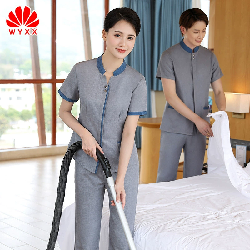 Одежда для уборки с короткими рукавами Летняя одежда для уборки гостиничных номеров Гостиничная недвижимость Логистика Офисное здание Тетушка Чистка Одежда больших размеров