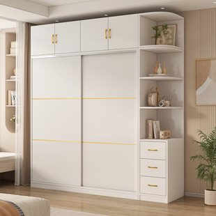 Wholesale Wardrobe Home Bedroom Simple Modern Sliding Door Cabinet Economical Wardrobe Small Apartment Children's Storage Storage