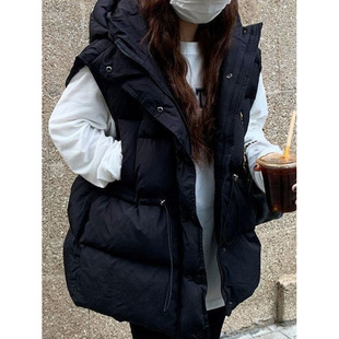 Autumn and Winter Down Vest Women's Hooded Outer Wear 2025 New Thickened Korean Down Cotton Vest Jacket